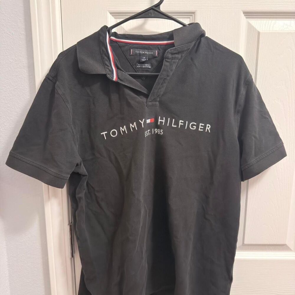 Tommy-hilfiger Men's Black and Grey Polo-shirts